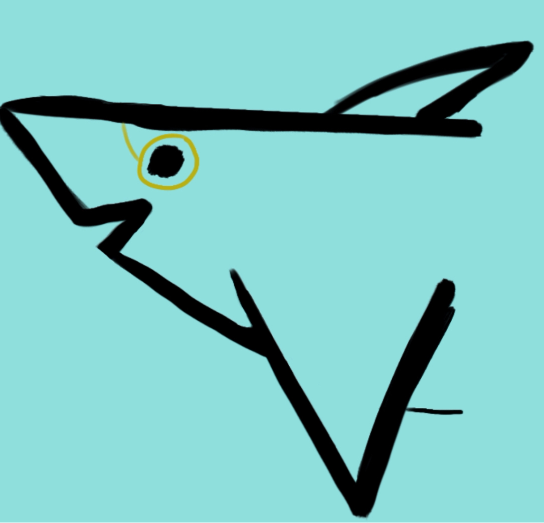 a self portrait of Jay B. as a shark with glasses, linked to their profile page.